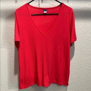 Old Navy Red Relaxed Short Sleeve Tee